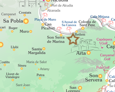 Karte Betlem Mallorca