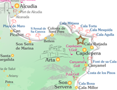 Karte Cala Ratjada Mallorca
