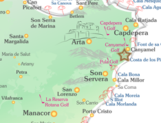 Karte Canyamel Mallorca