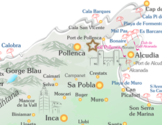 Karte Puerto de Pollenca Mallorca