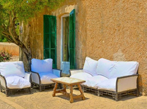 Seniorengerechtes Ferienhaus in schöner und ruhiger Lage im Südosten von Mallorca mit Seeblick, Internet und Swimmingpool zur Ferienmiete.